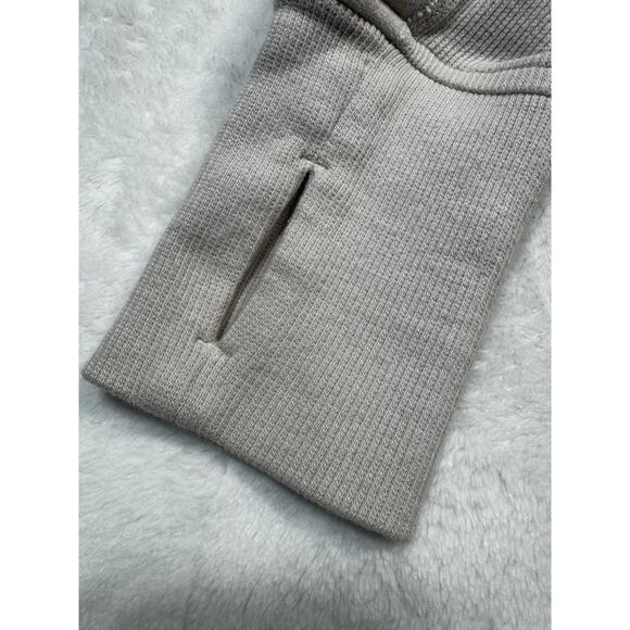Lululemon Scuba Hoodie Size 12 Light Taupe White Zip Up Sweatshirt Pink Zipper - Picture 2 of 8